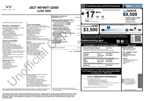 Another view of 2027 INFINITI QX80 LUXE for sale in Macon, GA at Grand Infiniti of Macon