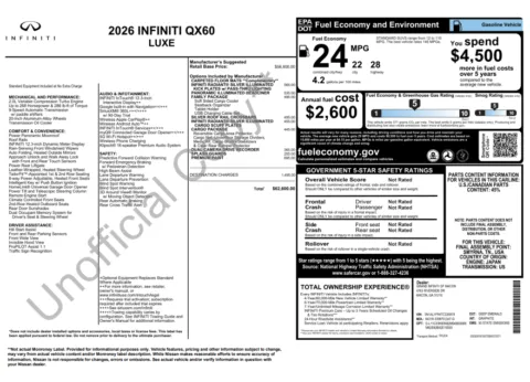 Another view of 2026 INFINITI QX60 LUXE for sale in Macon, GA at Grand Infiniti of Macon