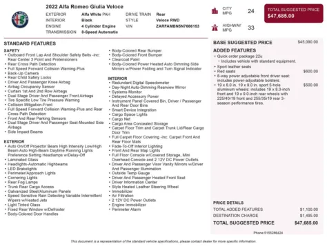 Another view of 2022 Alfa Romeo Giulia Veloce for sale in Macon, GA at Grand Infiniti of Macon