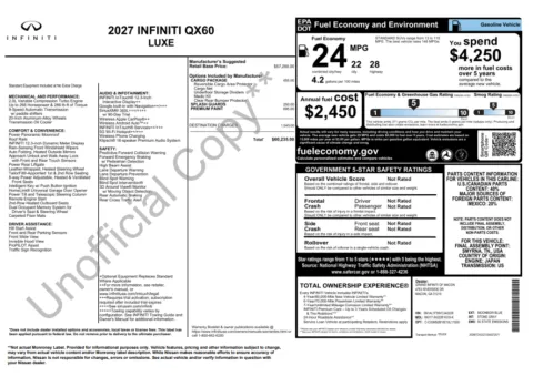 Another view of 2027 INFINITI QX60 LUXE for sale in Macon, GA at Grand Infiniti of Macon