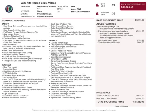 Another view of 2023 Alfa Romeo Giulia Veloce for sale in Macon, GA at Grand Infiniti of Macon