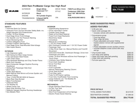 Another view of 2024 Ram ProMaster 2500 High Roof for sale in Kennesaw, GA at Carvilla