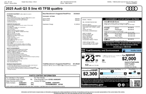 Another view of 2025 Audi Q3 Premium for sale in Kennesaw, GA at Carvilla