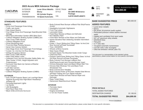 Another view of 2023 Acura MDX Advance for sale in Kennesaw, GA at Carvilla