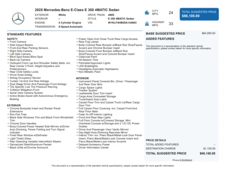 Another view of 2025 Mercedes-Benz E-Class E 350 for sale in Kennesaw, GA at Carvilla