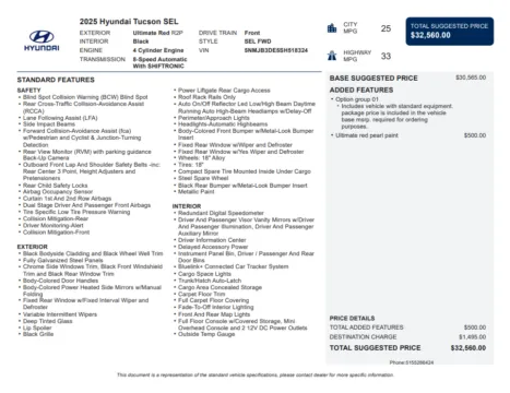 Another view of 2025 Hyundai Tucson SEL for sale in Kennesaw, GA at Carvilla