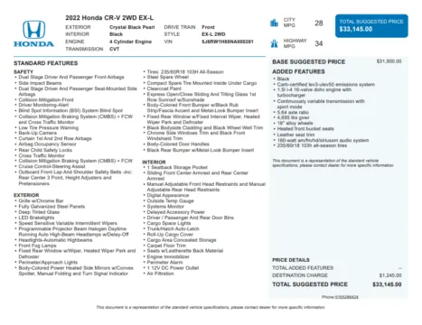 Another view of 2022 Honda CR-V EX-L for sale in Kennesaw, GA at Carvilla