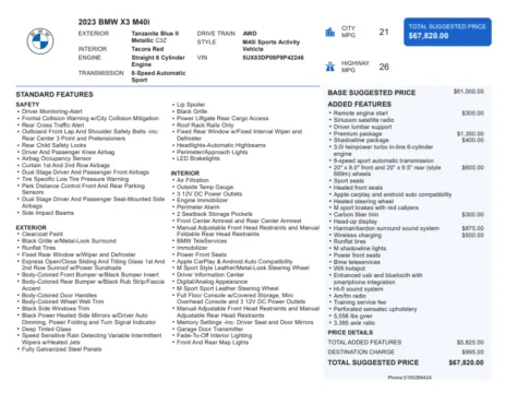 Another view of 2023 BMW X3 M40i for sale in Kennesaw, GA at Carvilla