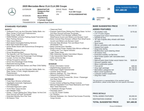 Another view of 2025 Mercedes-Benz CLA 250 for sale in Kennesaw, GA at Carvilla