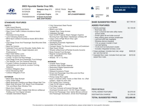 Another view of 2023 Hyundai Santa Cruz SEL for sale in Kennesaw, GA at Carvilla