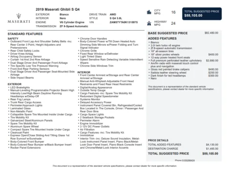 Another view of 2019 Maserati Ghibli S Q4 for sale in Kennesaw, GA at Carvilla