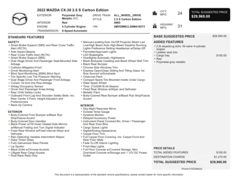 Another view of 2022 Mazda CX-30 2.5 S Carbon Edition for sale in Kennesaw, GA at Carvilla