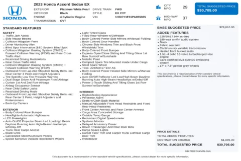 Another view of 2023 Honda Accord EX for sale in Kennesaw, GA at Carvilla