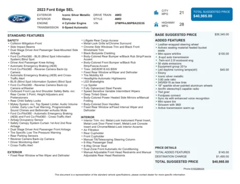 Another view of 2023 Ford Edge SEL for sale in Kennesaw, GA at Carvilla