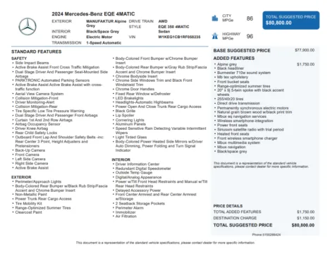 Another view of 2024 Mercedes-Benz EQE 350 Sedan for sale in Kennesaw, GA at Carvilla