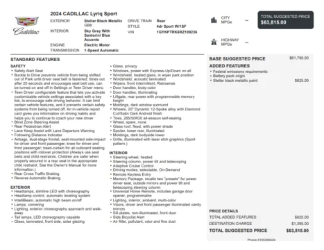 Another view of 2024 Cadillac LYRIQ Sport for sale in Kennesaw, GA at Carvilla