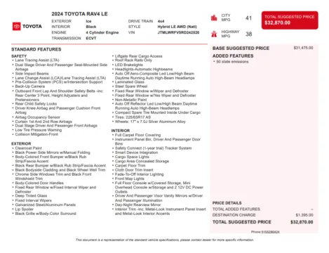 Another view of 2024 Toyota RAV4 Hybrid LE for sale in Kennesaw, GA at Carvilla