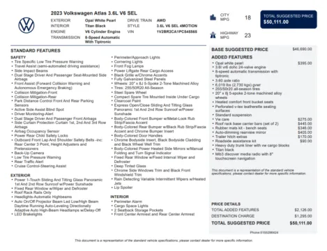 Another view of 2023 Volkswagen Atlas SEL for sale in Kennesaw, GA at Carvilla