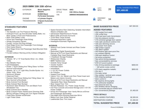 Another view of 2025 BMW 3 Series 330i xDrive for sale in Kennesaw, GA at Carvilla