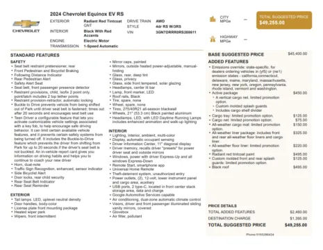 Another view of 2024 Chevrolet Equinox EV RS for sale in Kennesaw, GA at Carvilla