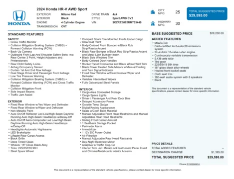 Another view of 2024 Honda HR-V Sport for sale in Kennesaw, GA at Carvilla