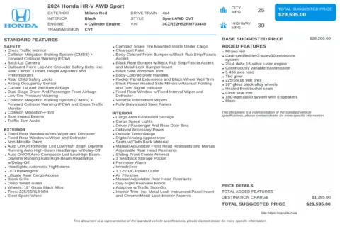Another view of 2024 Honda HR-V Sport for sale in Kennesaw, GA at Carvilla