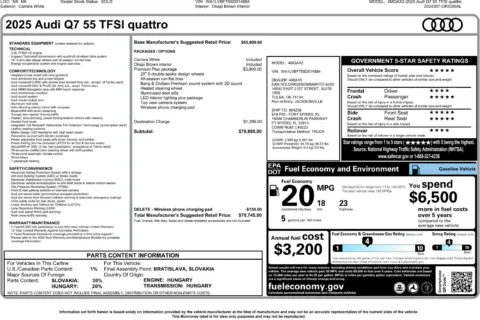 Another view of 2025 Audi Q7 55 Premium Plus for sale in Kennesaw, GA at Carvilla