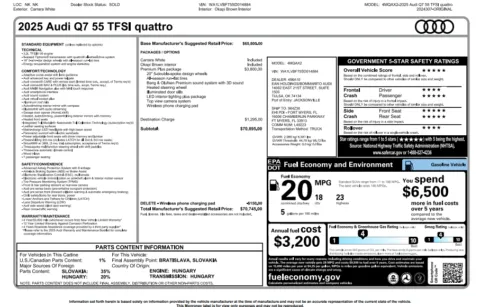 Another view of 2025 Audi Q7 55 Premium Plus for sale in Kennesaw, GA at Carvilla