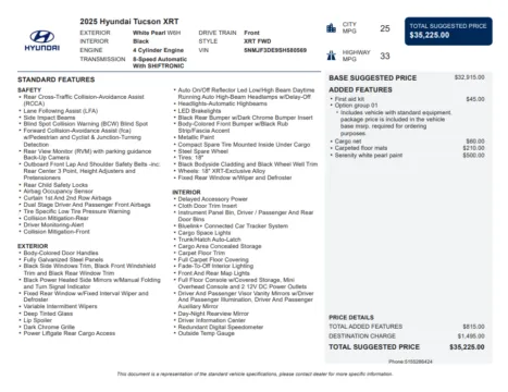 Another view of 2025 Hyundai Tucson XRT for sale in Kennesaw, GA at Carvilla