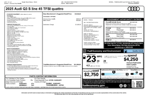 Another view of 2025 Audi Q3 Premium for sale in Kennesaw, GA at Carvilla