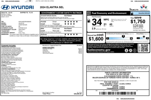 Another view of 2024 Hyundai Elantra SEL for sale in Kennesaw, GA at Carvilla