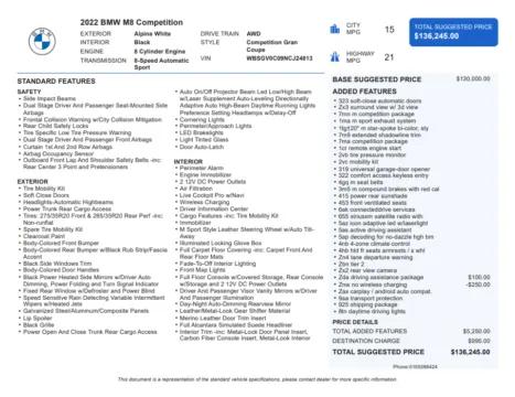 Another view of 2022 BMW M8 Competition for sale in Kennesaw, GA at Carvilla