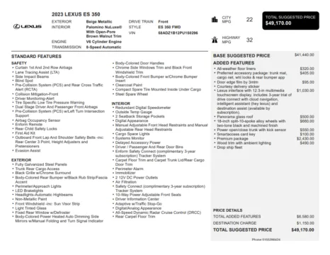 Another view of 2023 Lexus ES 350 for sale in Kennesaw, GA at Carvilla