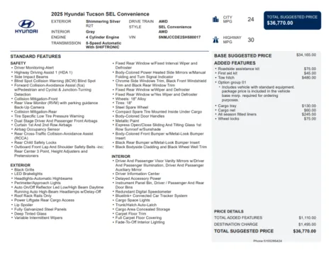 Another view of 2025 Hyundai Tucson SEL Convenience for sale in Kennesaw, GA at Carvilla