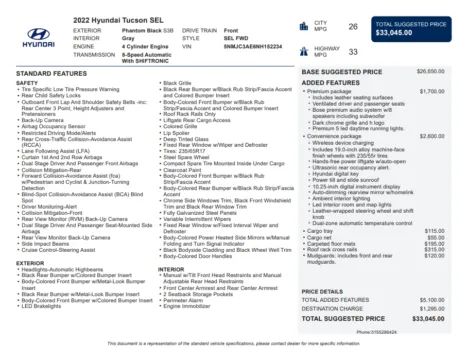 Another view of 2022 Hyundai Tucson SEL for sale in Kennesaw, GA at Carvilla