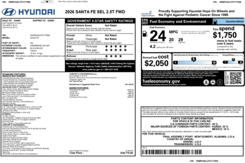 Another view of 2026 Hyundai Santa Fe SEL for sale in Kennesaw, GA at Carvilla