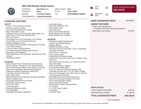 Another view of 2023 Alfa Romeo Giulia Veloce for sale in Kennesaw, GA at Carvilla