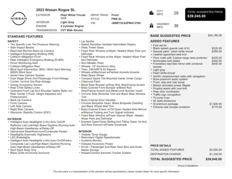 Another view of 2023 Nissan Rogue SL for sale in Kennesaw, GA at Carvilla