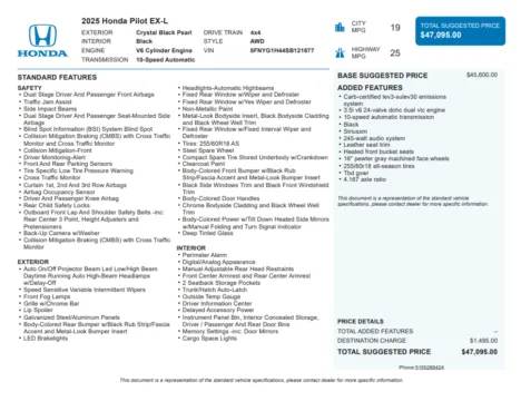 Another view of 2025 Honda Pilot EX-L+ for sale in Kennesaw, GA at Carvilla