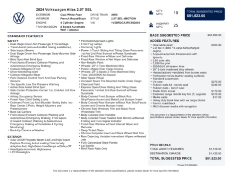 Another view of 2024 Volkswagen Atlas 2.0T SEL for sale in Kennesaw, GA at Carvilla