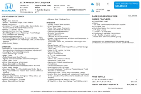 Another view of 2019 Honda Civic EX for sale in Kennesaw, GA at Carvilla