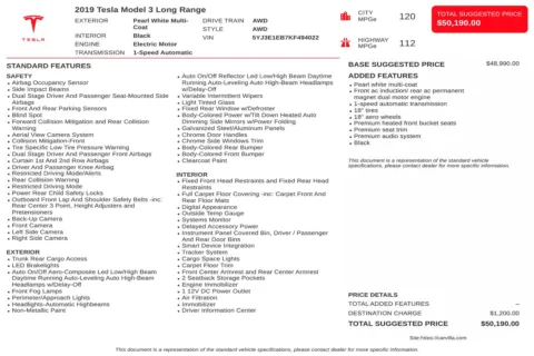 Another view of 2019 Tesla Model 3 Long Range for sale in Kennesaw, GA at Carvilla