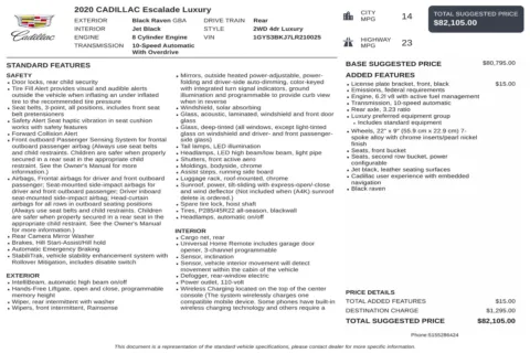 Another view of 2020 Cadillac Escalade Luxury for sale in Kennesaw, GA at Carvilla