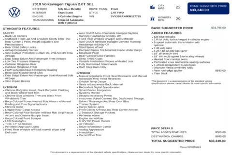 Another view of 2019 Volkswagen Tiguan 2.0T SE for sale in Kennesaw, GA at Carvilla