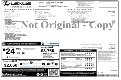 Another view of 2025 Lexus RX 350 Premium for sale in Kennesaw, GA at Carvilla