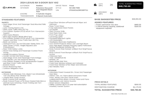Another view of 2024 Lexus NX 250 Base for sale in Kennesaw, GA at Carvilla