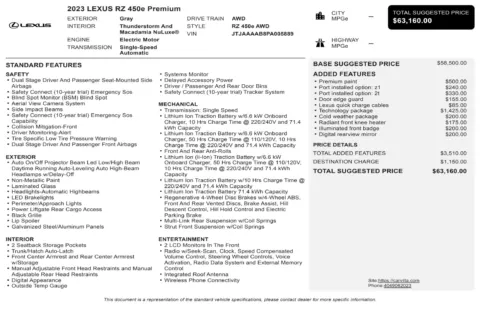 Another view of 2023 Lexus RZ 450e Premium for sale in Kennesaw, GA at Carvilla