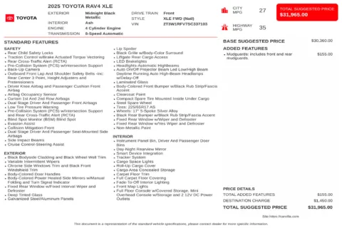 Another view of 2025 Toyota RAV4 XLE for sale in Kennesaw, GA at Carvilla