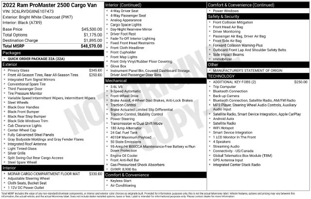 Ram ProMaster 2500 photo 12