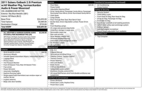 Photos of 2011 Subaru Outback 2.5i Premium for sale in Frederick, MD at Hi Lo Auto Sales